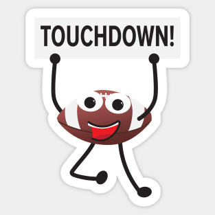 American Football Cartoon holding Touchdown sign Sticker